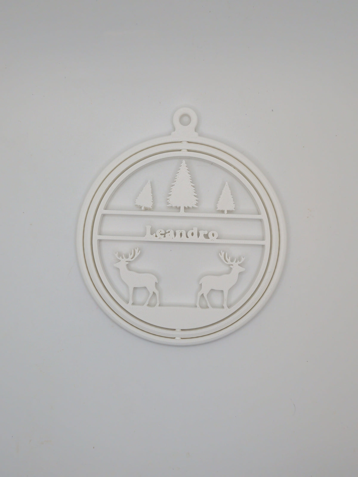 Personalized tree with deer ornament