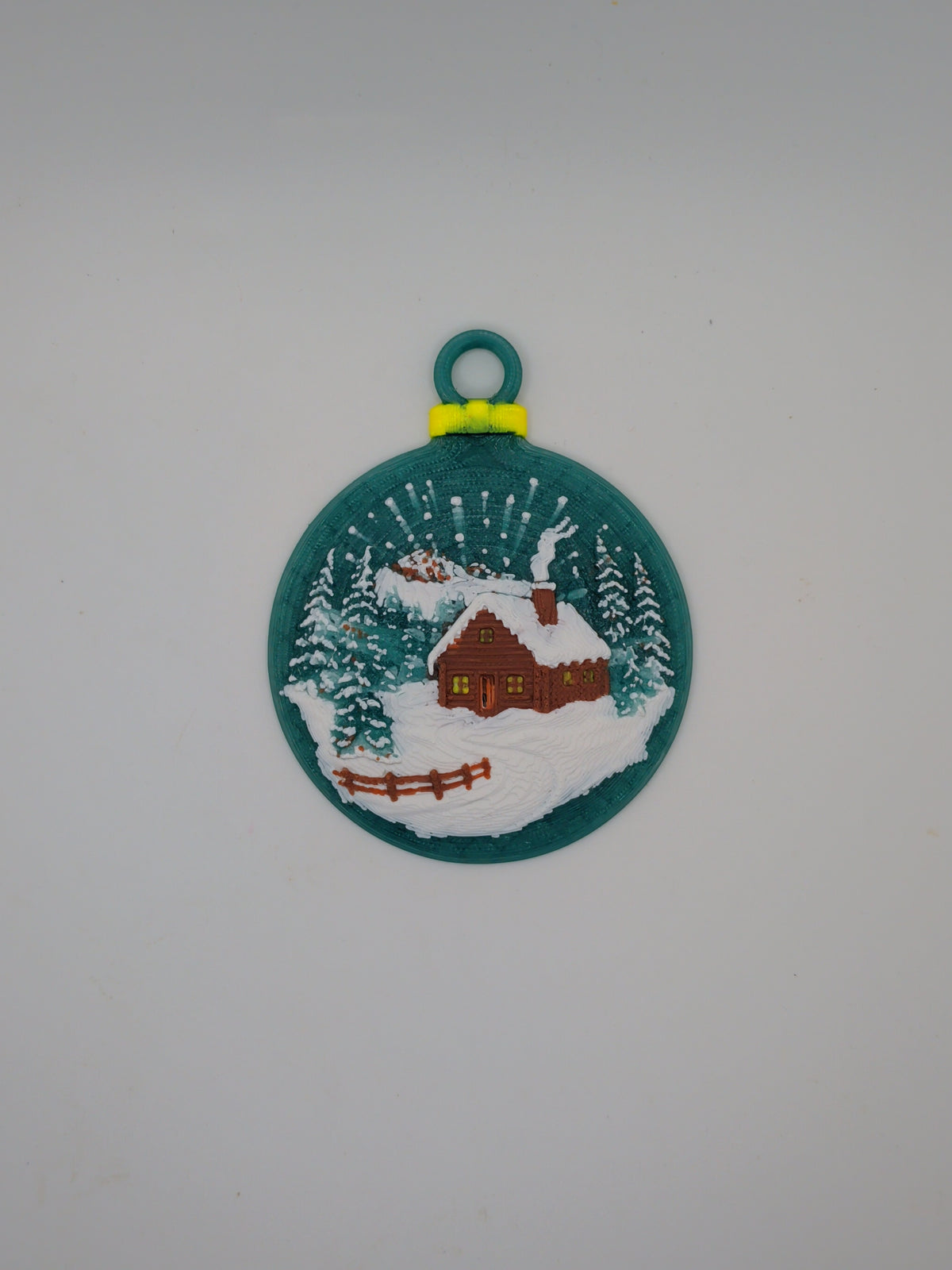 Winter cabin ornament