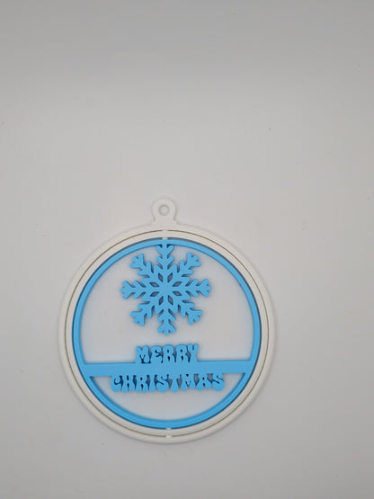 Merry Christmas snowflake ornament