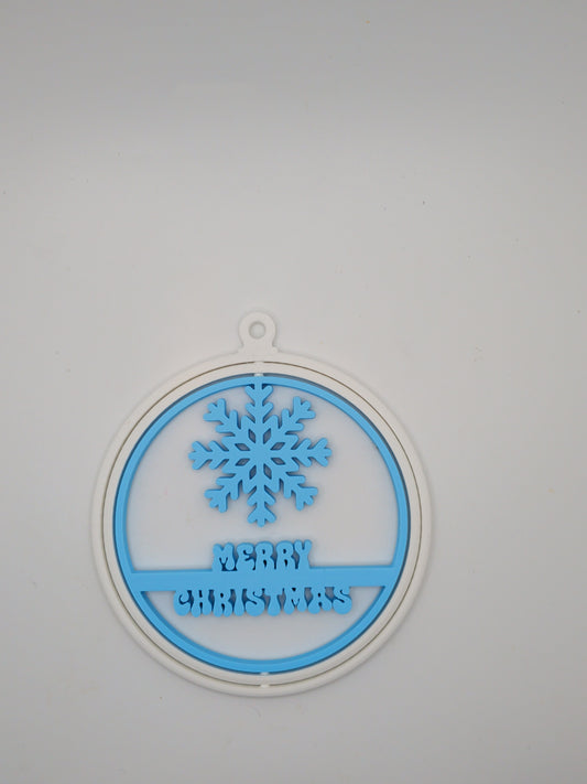 Merry Christmas snowflake ornament