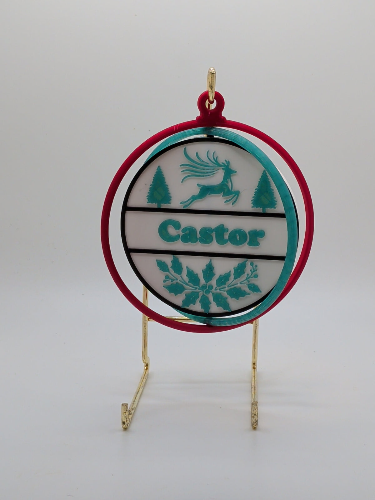 Personalized deer and trees ornament