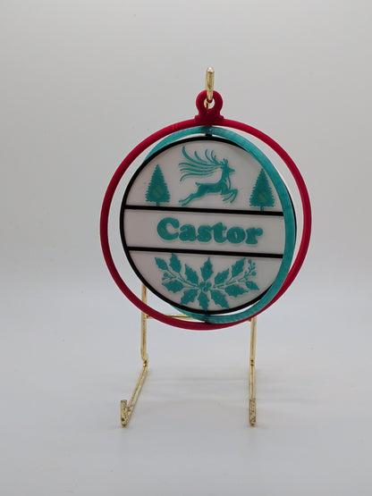 Personalized deer and trees ornament
