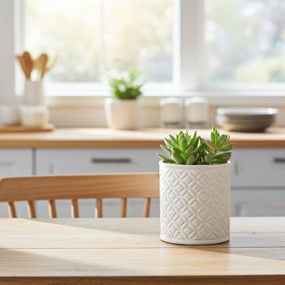 circle star pattern planter