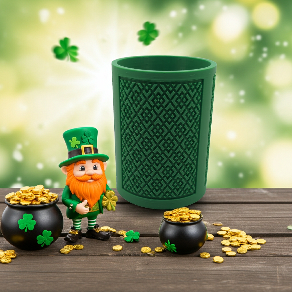 Art Deco square pattern planter