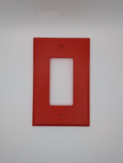 red single light switch cover with maze pattern