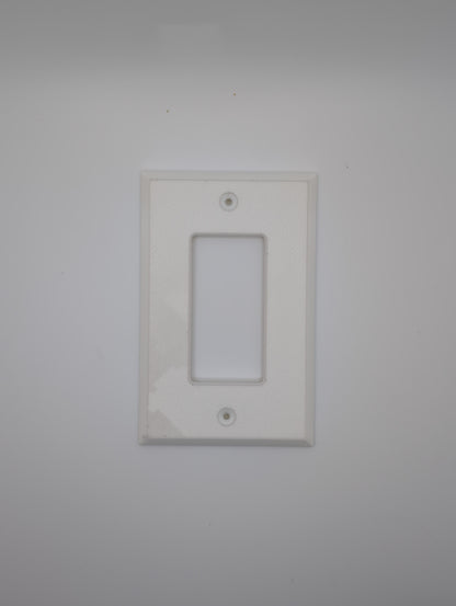white single light switch cover with maze pattern