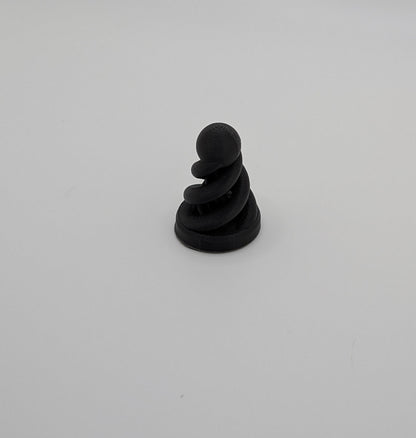 black spiral chess piece