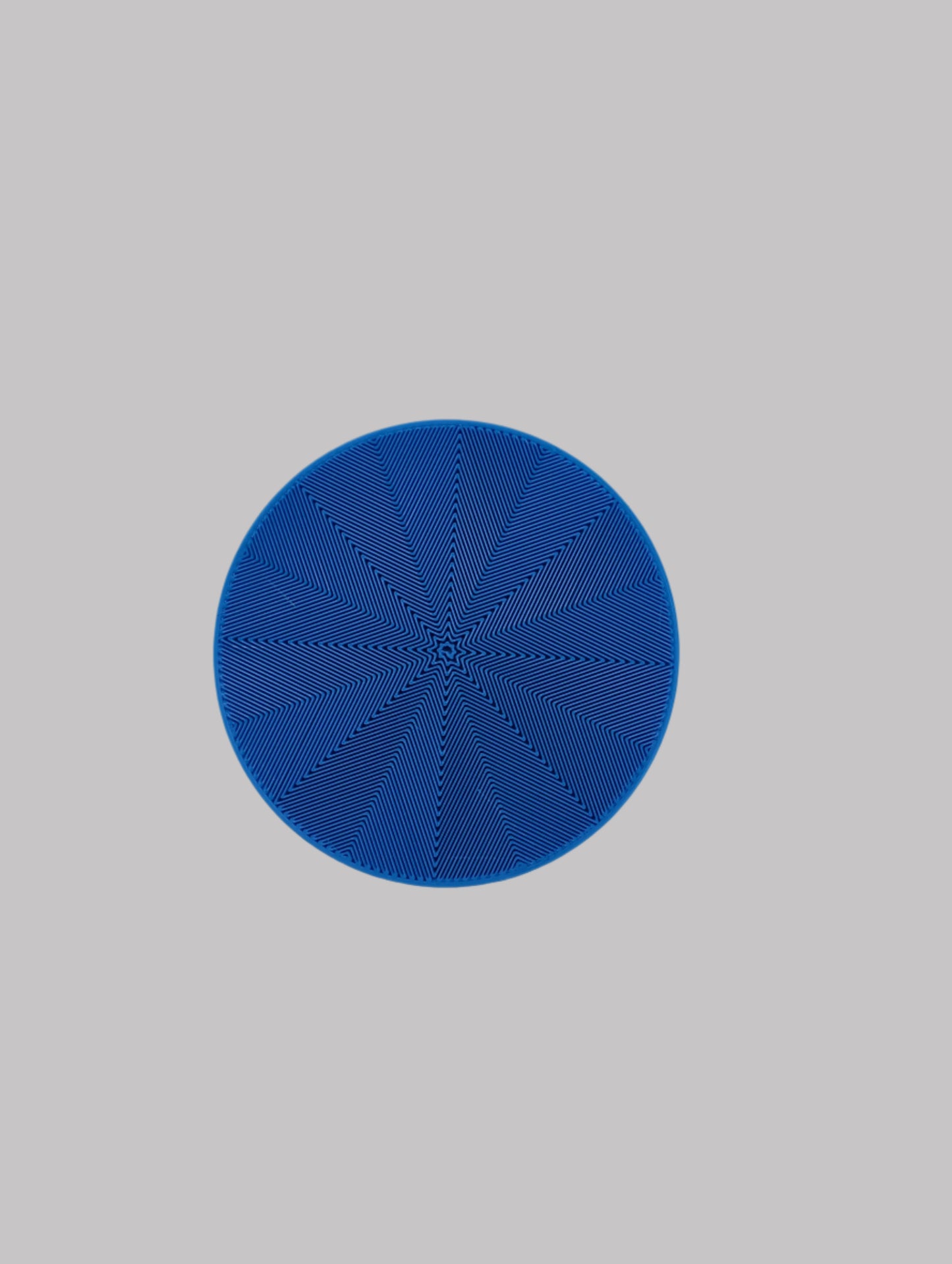 3d printed blue star spiral infill coaster