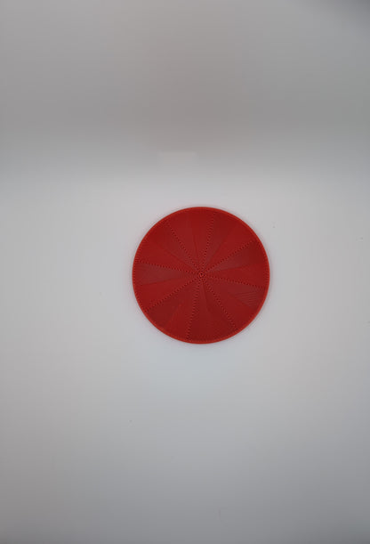 3d printed red star spiral infill coaster