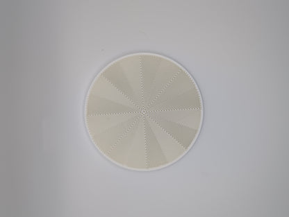 3d printed white star spiral infill coaster