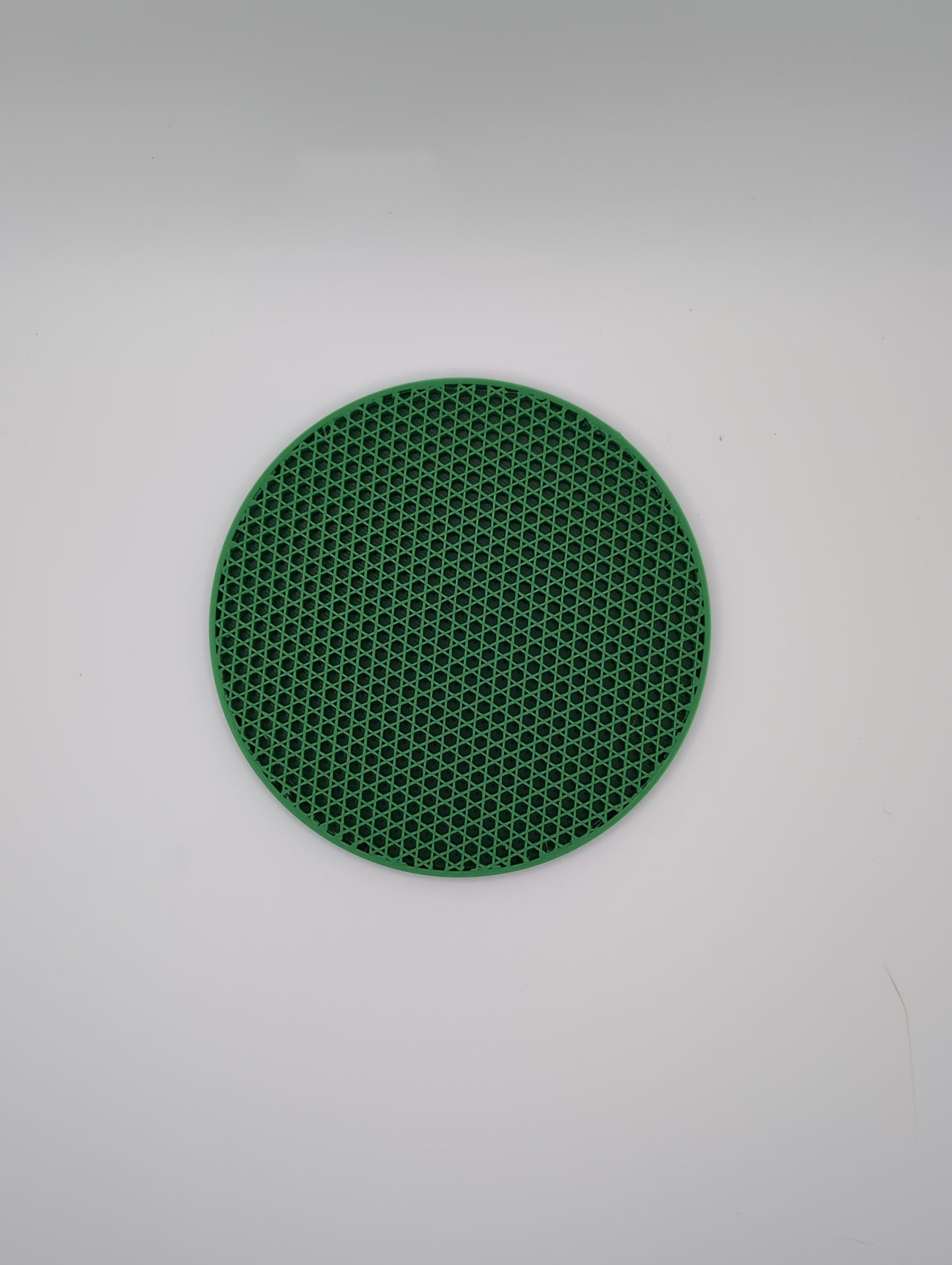 3d printed green tri-hexagon infill coaster
