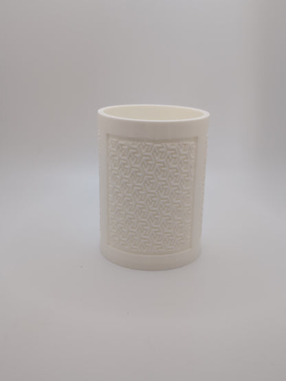 white chinese maze pattern planter