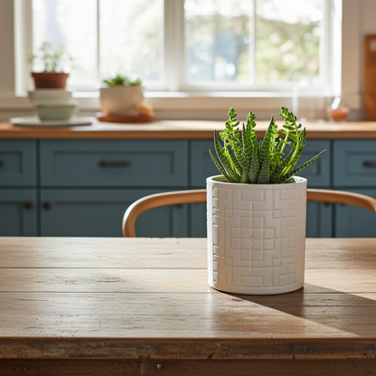 square pattern planter