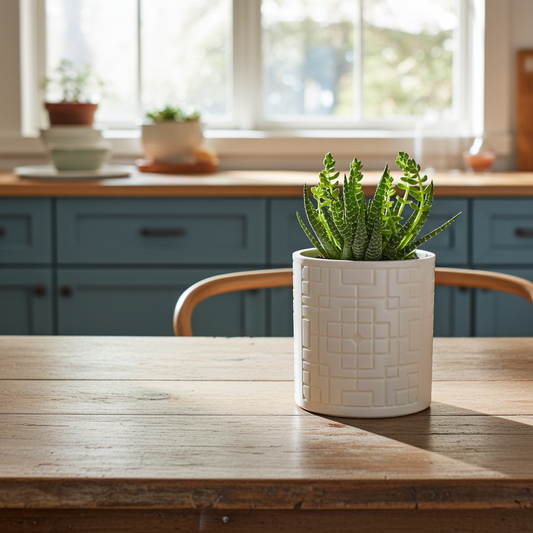 square pattern planter